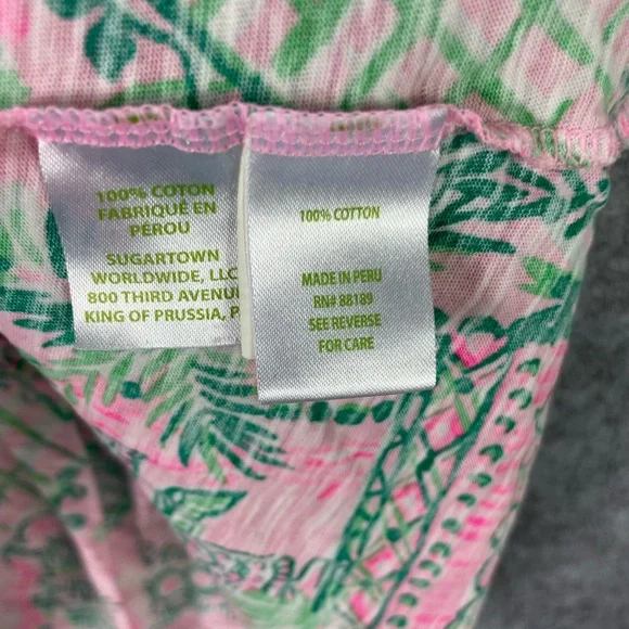 Lilly Pulitzer Wtta V Neck T Shirt Top Wonens Large Mandela Baby's Always Worth - Picture 8 of 10